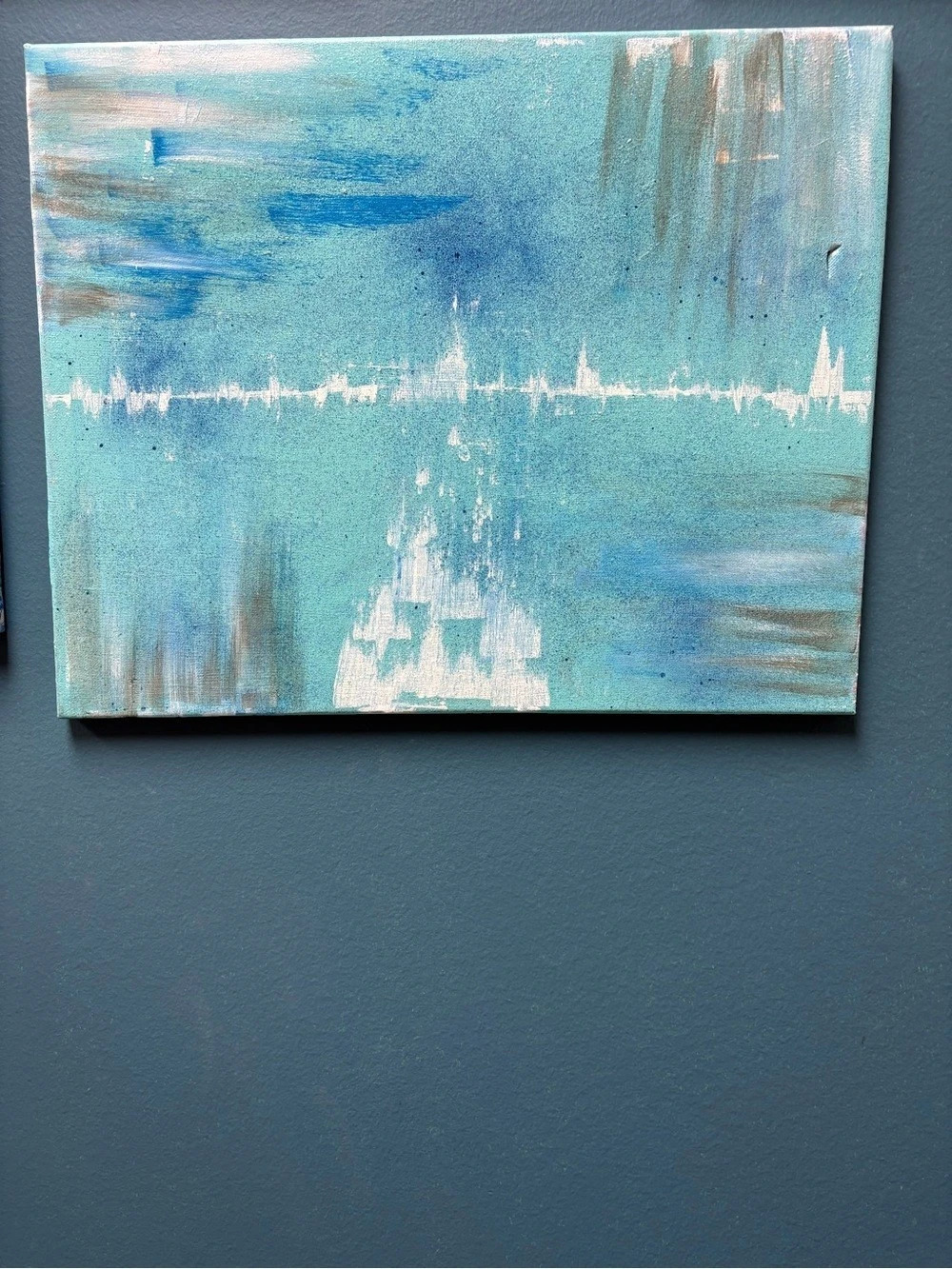 Abstract Blue & White Canvas Art